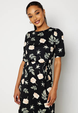 Blenda puff sleeve midi dress
