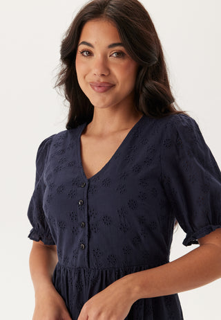 Broderie Anglaise V-Neck Dress