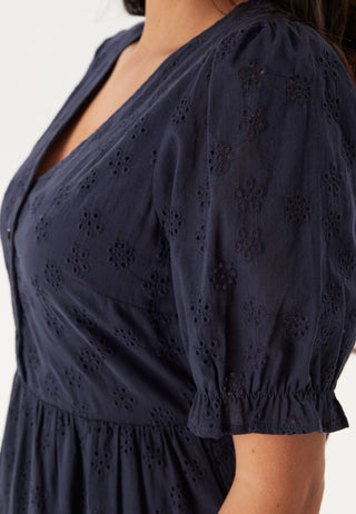 Broderie Anglaise V-Neck Dress