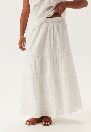 Cotton Dobby Dot Maxi Skirt