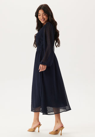 Dobby Dot Smock Midi Dress