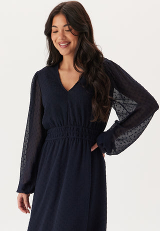 Dobby Dot Smock Midi Dress