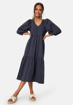 Balloon Sleeve Cotton Dress