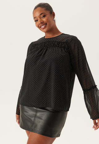Bluse med volangerm