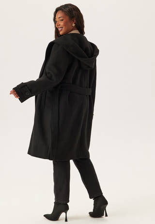Hooded Wool Mix Coat