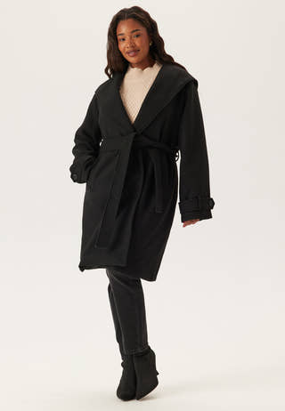 Hooded Wool Mix Coat