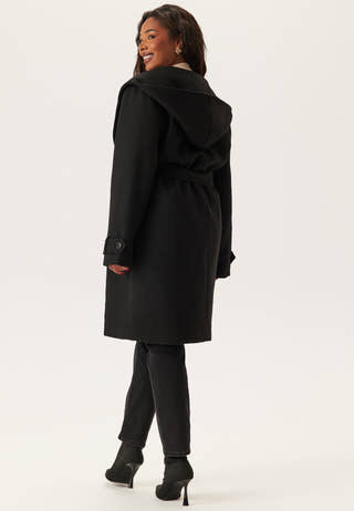 Hooded Wool Mix Coat
