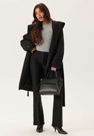 Hooded Wool Mix Coat