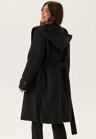 Hooded Wool Mix Coat