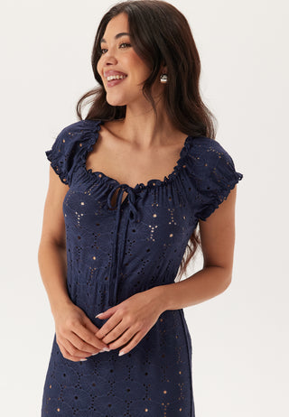 Jersey Broderie Anglaise Maxikjole