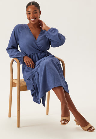 Jersey Structure Wrap Dress