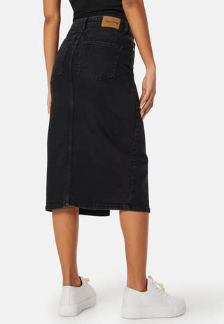 Denim Midi Slit Skirt