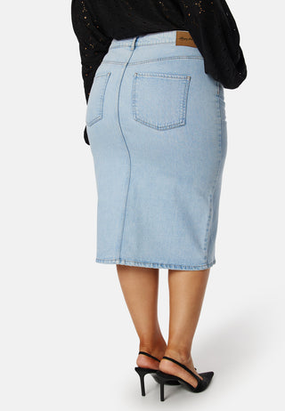 Denim Midi Slit Skirt