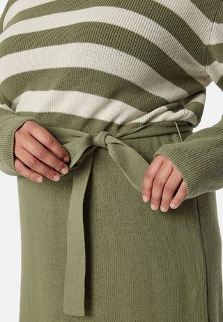 Striped O-neck  Knitted Dress