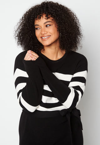 Striped O-neck  Knitted Dress