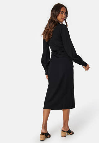 Soft Wrap Midi Shirt Dress