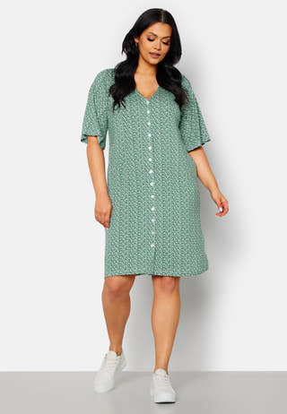 Malini button frill dress