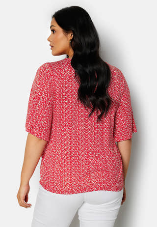 Malini button frill top