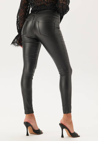 Mid Waist Buttoned Coated Jeans