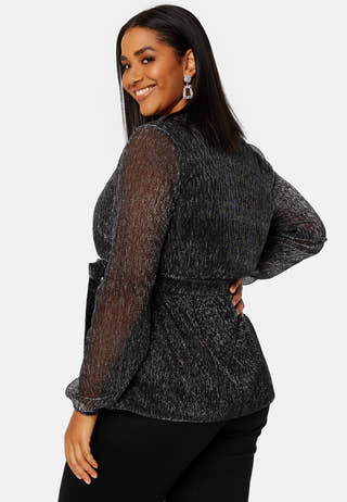 Perley sparkling wrap top