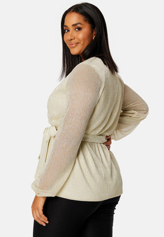 Perley sparkling wrap top