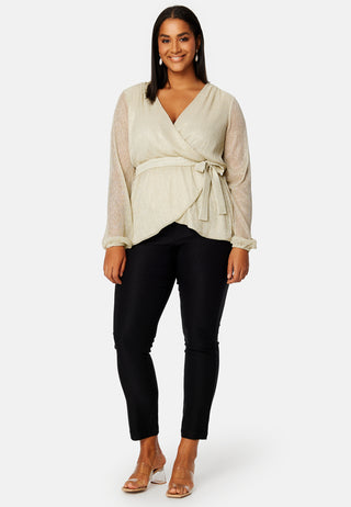 Perley sparkling wrap top