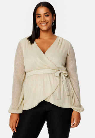 Perley sparkling wrap top