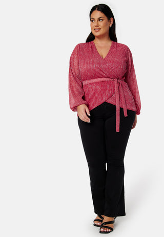 Perley sparkling wrap top