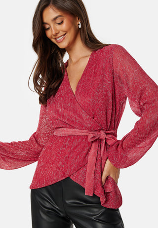 Perley sparkling wrap top