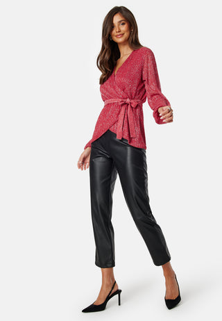 Perley sparkling wrap top