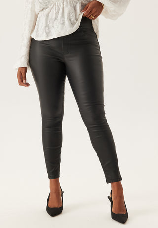 Push-up coated slim bukser