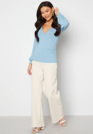 Simone rib wrap top