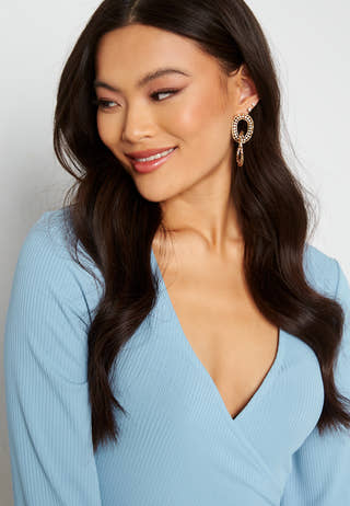 Simone rib wrap top
