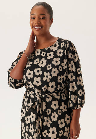 Structure Flounce Midi Dress