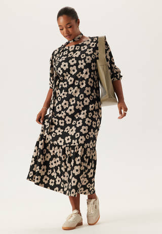 Structure Flounce Midi Dress