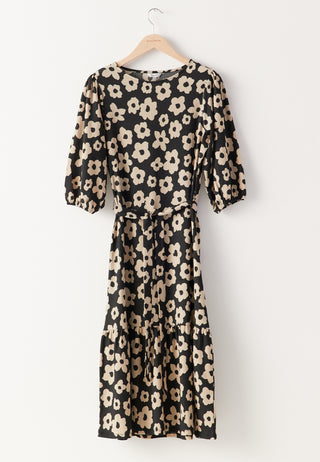 Structure Flounce Midi Dress