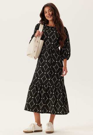 Structure Flounce Midi Dress