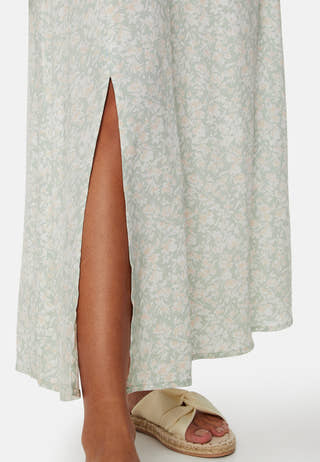 V-neck Slit Viscose Dress