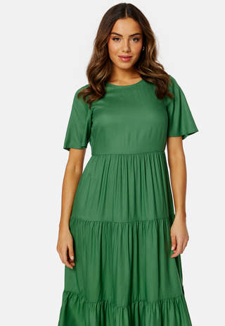 Butterfly Sleeve Viscose Midi Dress