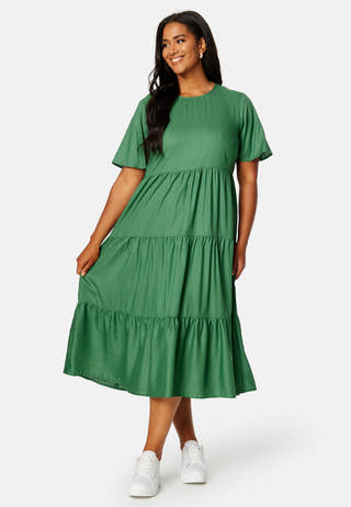 Butterfly Sleeve Viscose Midi Dress