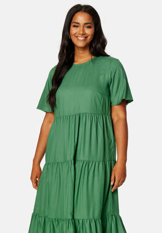 Butterfly Sleeve Viscose Midi Dress