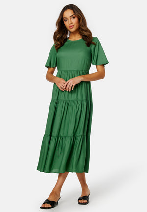 Butterfly Sleeve Viscose Midi Dress