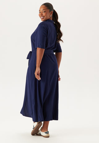 Viscose Belted Shirt Dress