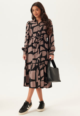 Viscose Flounce Shirt Dress