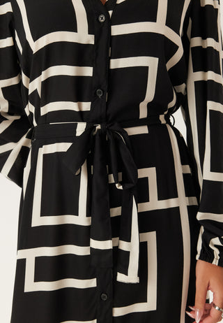 Viscose kjole med lange ermer