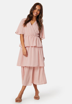 Butterfly Sleeve Flounce Dress