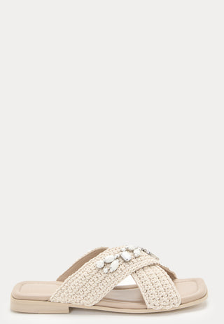 Slipper Woven Crossed Stones