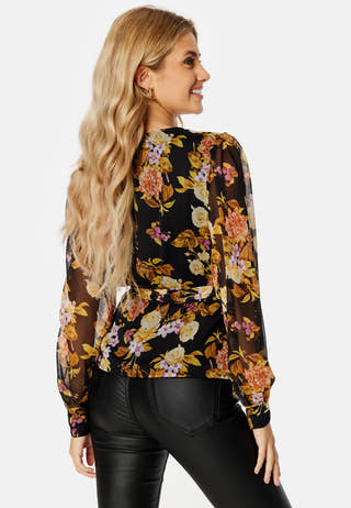 Ella Chiffon LS Wrap Top