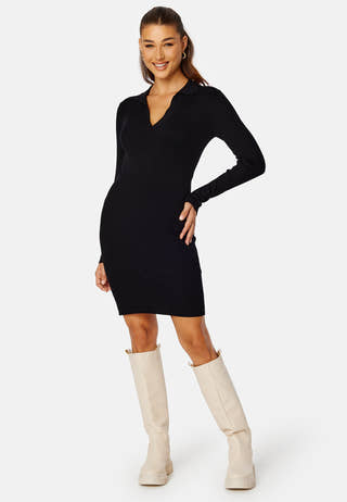 Plum L/S Polo Dress
