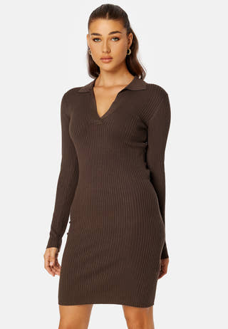 Plum L/S Polo Dress